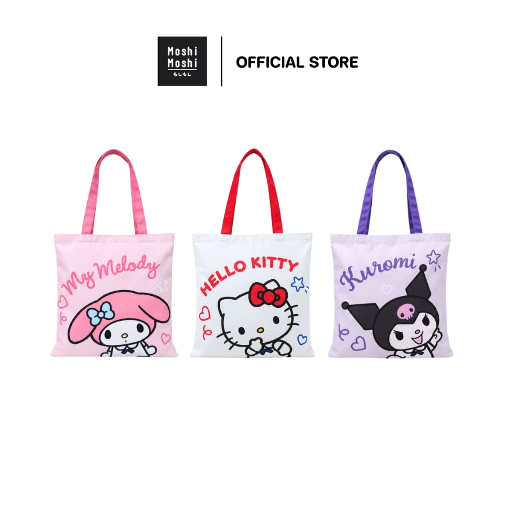 Moshi Moshi กระเป๋าช้อปปิ้ง สะพายไหล่ ลายลิขสิทธิ์แท้จากค่าย Sanrio รุ่น 6100008909-8911