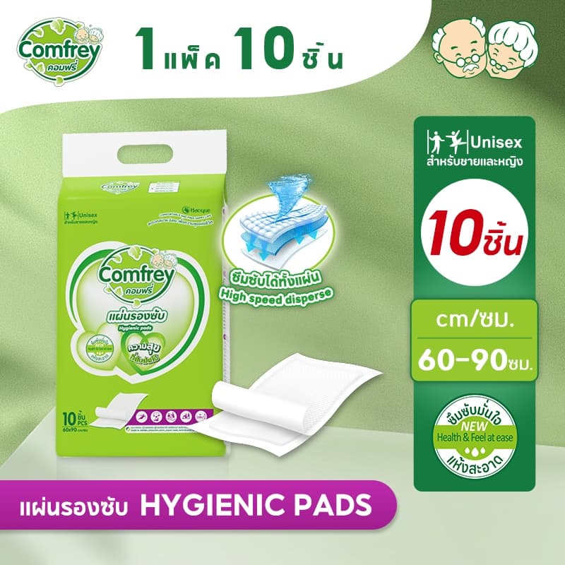 Comfrey แผ่นรองซับผู้ใหญ่ 60cmx90cm bed sheet แผ่นซึมซับ
