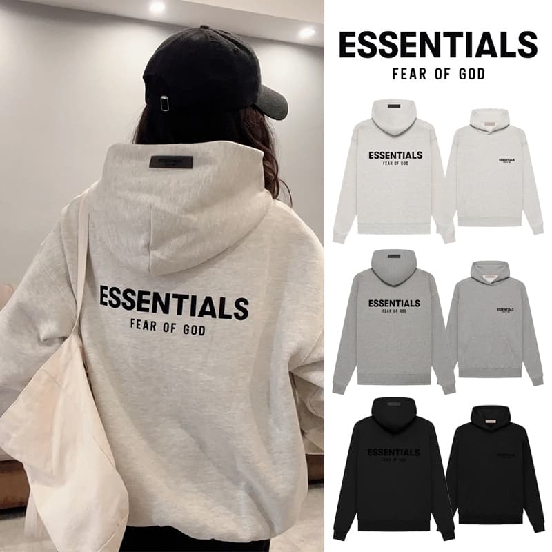 New เสื้อฮู้ด Fear Of God Essentials Hoodie แท้100% สําหรับผู้ชาย และผู้หญิง หลวมเสื้อฮู้ด