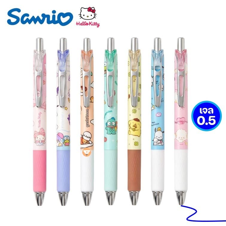 ปากกาเจล oniso x sanrio ชนาด 0.5 มม.หมีกน้ําเงิน ลายลิขสิทธิ์แท้ รุ่น 815 เปลี่ยนไส้ได้ blue gel pen