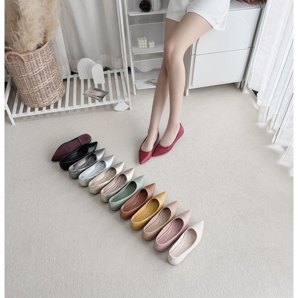 รองเท้าคัทชู หนังนิ่มส้นเตี้ยพื้นเพื่อสุขภาพ รองเท้าkaimooksissy Cs670664