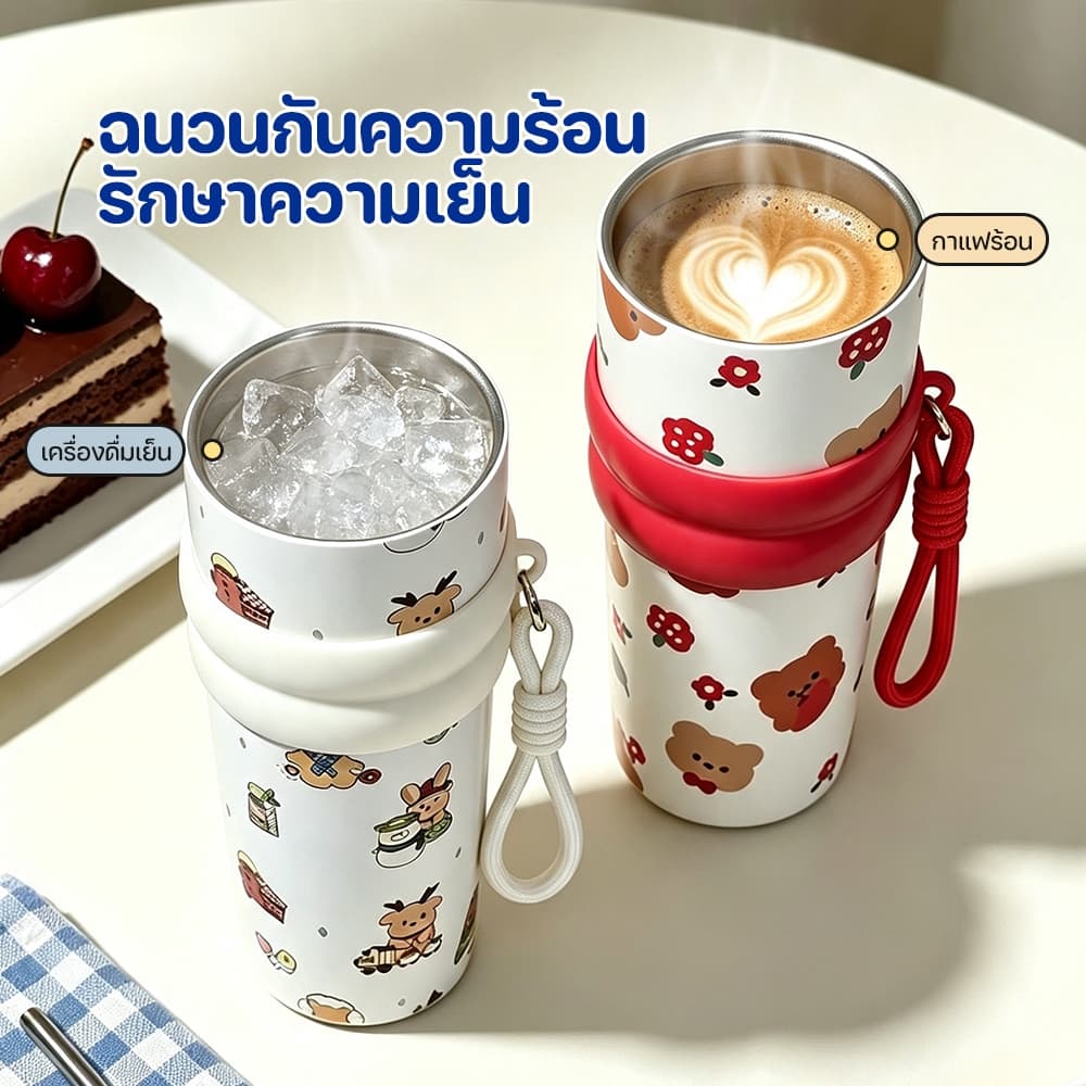 แก้วน้ําล ขวดน้ําติดรถยนต์ กระติกสุญญากาศ มีให้เลือก 5 สี เก็บเย็น-ร้อนได้นาน ความจุขนาดใหญ่ ทนทานสูง