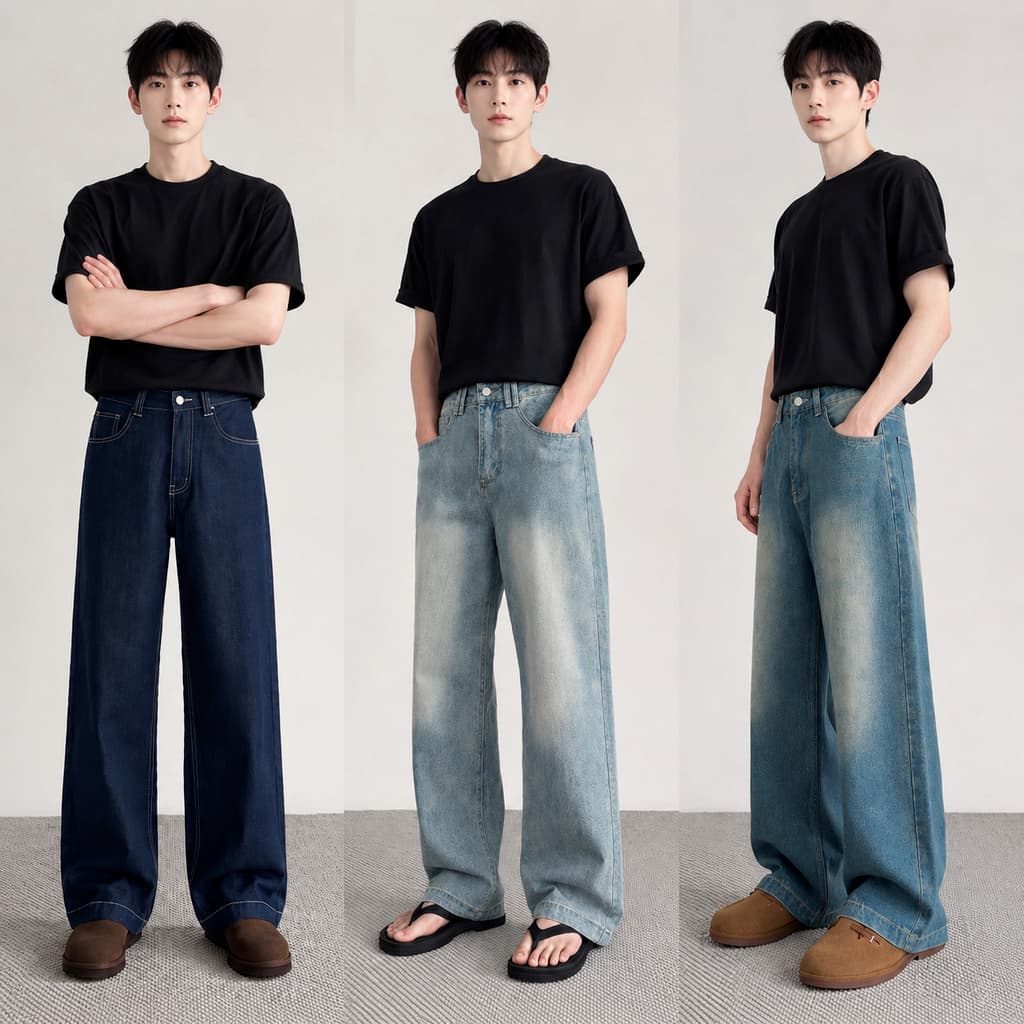Baggy Jeans กางเกงยีนส์ทรงหลวมใส่สบายสําหรับทั้งชายและหญิง XS-3XL กางเกงยีนส์สไตล์เรโทร#T28