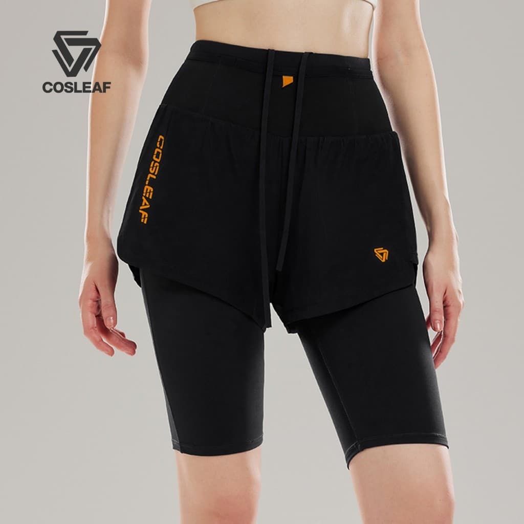 Cosleaf กางเกงวิ่งขาสามส่วน 2in1 มาพร้อมกางเกงขาสั้นในตัว ช่วยพรางหุ่น ผ้ากระชับใส่สบาย แห้งไวไม่อับชื้น…