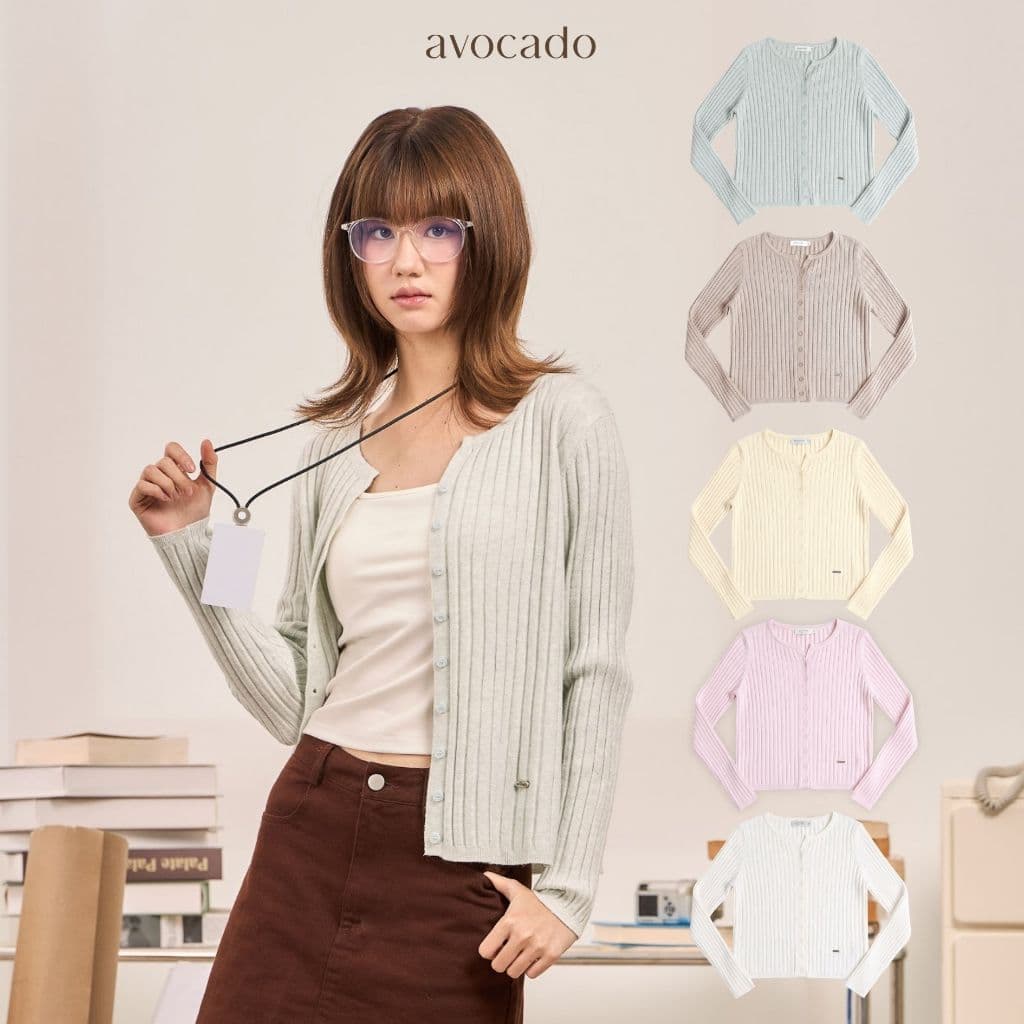 avocado - Celi knit cardigan คาร์ดิแกนผ้าร่อง ผ้านุ่ม I มี 3 ไซส์