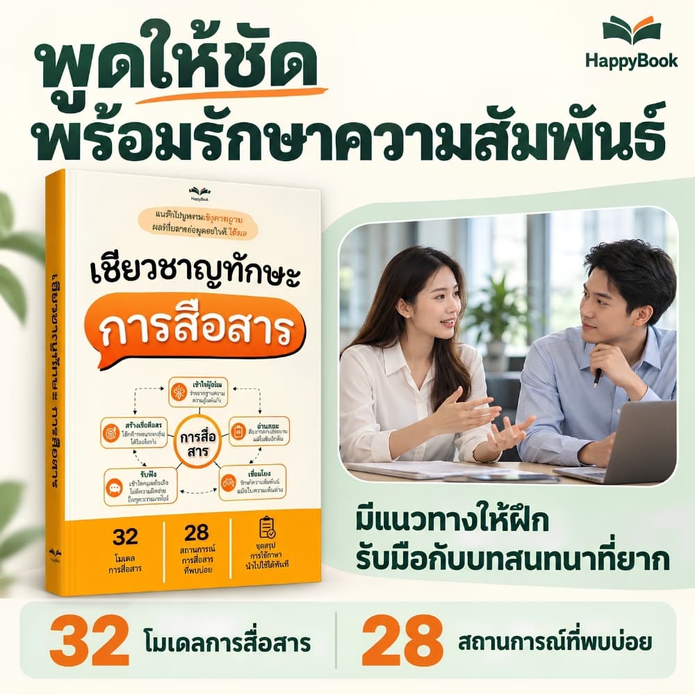 หนังสือ เชี่ยวชาญทักษะ การสื่อสาร จิตวิทยาการพูดรักษาผลประโยชน์ตัวเอง เลิกเป็นคนยอมคน HappyBook