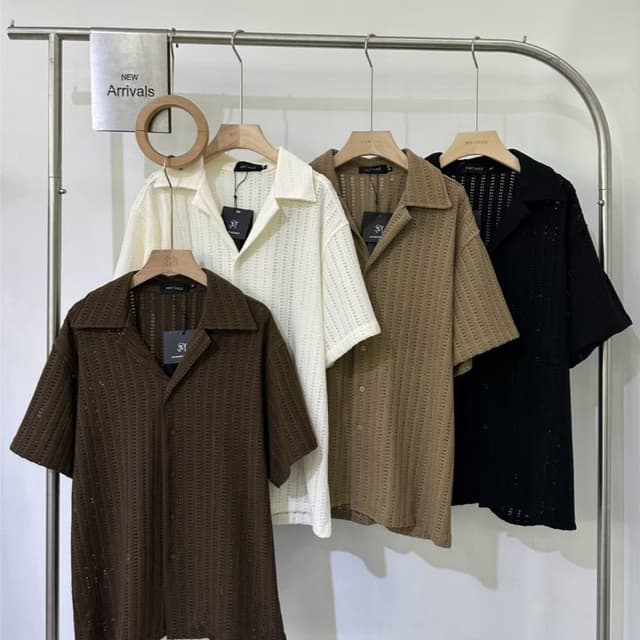 เสื้อเชิ้ตผู้ชาย เสื้อเชิ้ตลายทางผู้ชาย หกสีพร้อมส่ง ดีไซน์เรียบหรู ใส่สบายทุกโอกาส