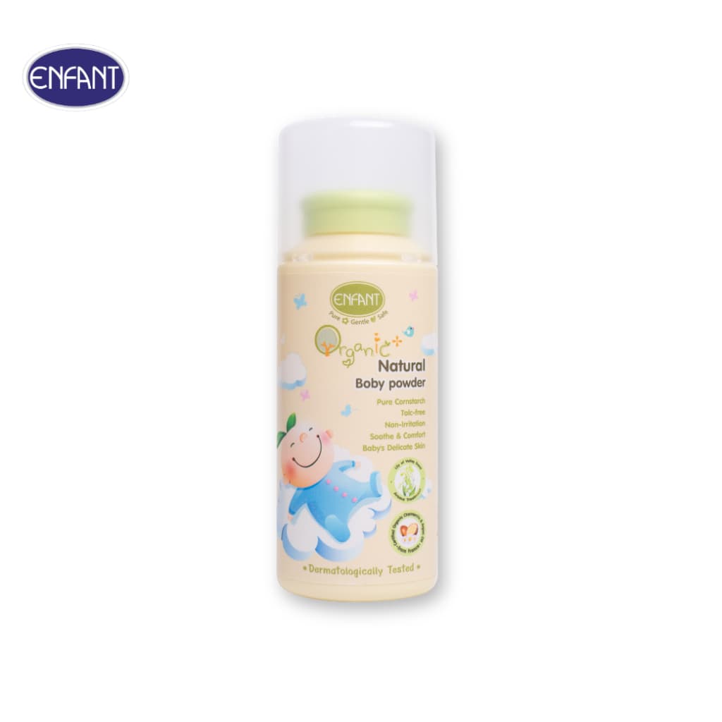ENFANT (อองฟองต์) ORGANIC PLUS NATURAL BABY POWDER แป้งเด็กสูตรธรรมชาติจากแป้งข้าวโพด ใช้ได้ตั้งแต่แรกเกิด…