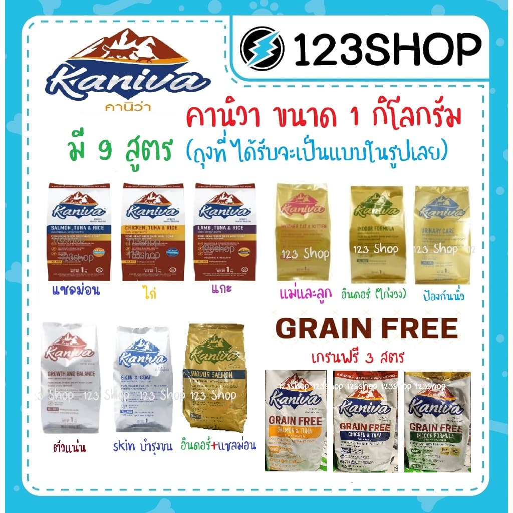 **ซื้อใน live** ขนาด 1 Kg.อาหารแมวคานิว่า (Kaniva) ถุงแบ่งมาจากโรงงาน