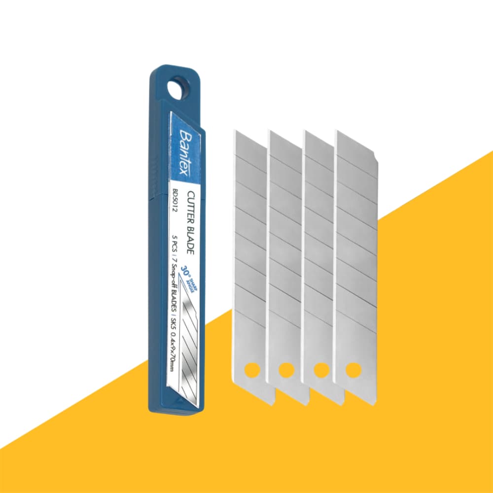 Bantex ใบมีด ใบมีดคัตเตอร์ 9 /18 มม. SK4 คม แข็งแรง ใบมีดสําหรับคัตเตอร์ 5ชิ้น/กล่อง Cutter Blade
