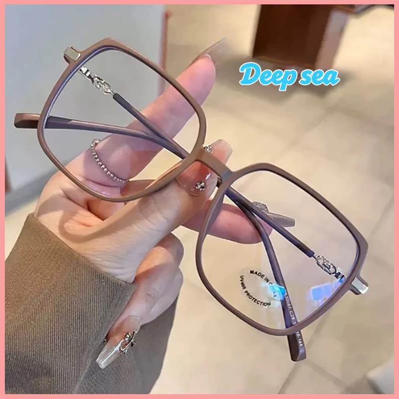 👓แว่นสายตาสั้น👓 -50~400° แว่นป้องกันแสงสีฟ้า กรอบแว่นขนาดใหญ่ แว่นตาแฟชั่นสไตล์เกาหลี 104
