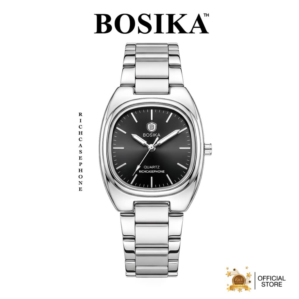 นาฬิกา BOSIKA - โบซิก้า แท้ รหัส BS111 หน้าปัดเหลี่ยม สายสแตนเลส มีหลายสี
