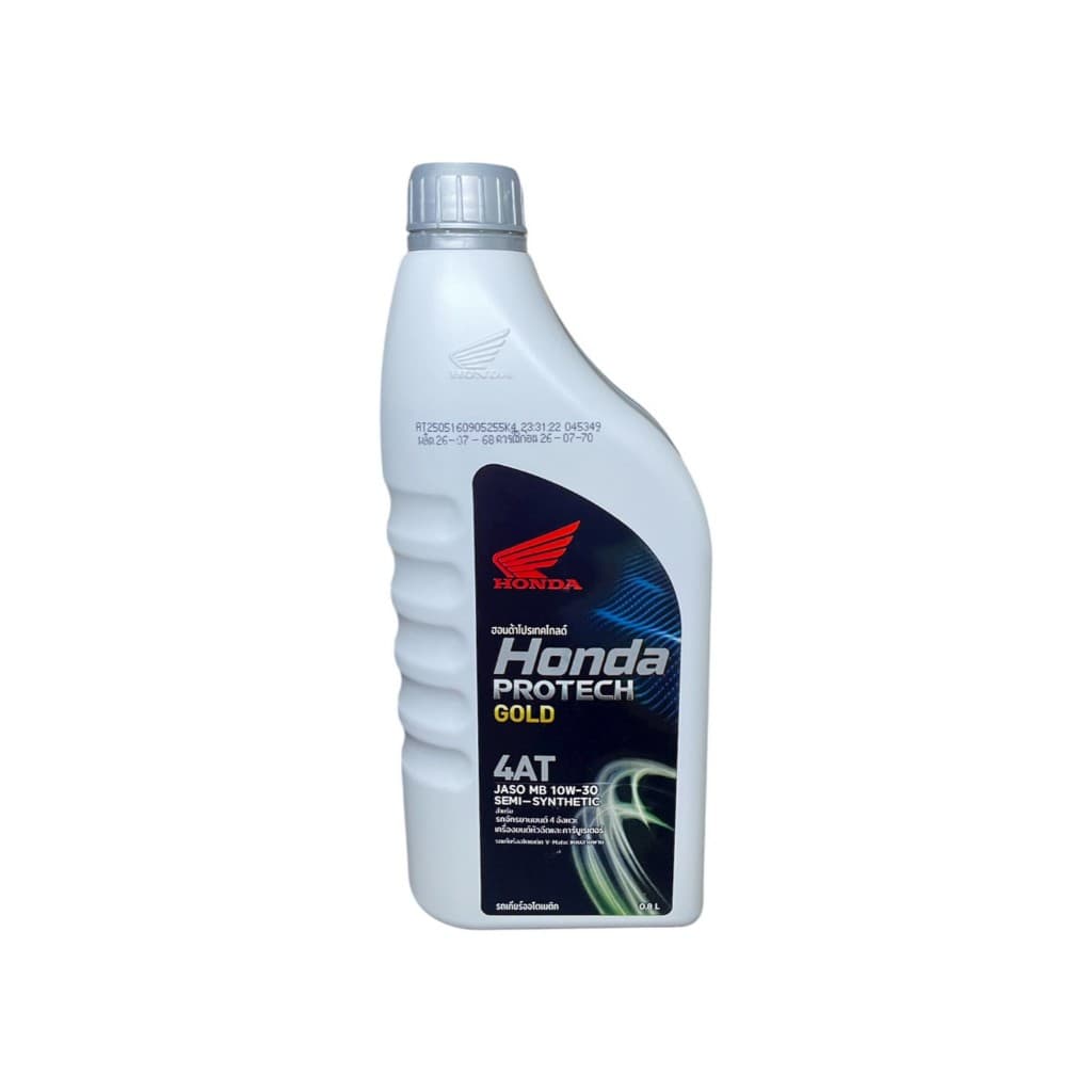 Honda น้ํามันเครื่อง 4T Protech Gold JASO MB 10W-30 สําหรับรถเกียร์ออโตเมติก ขนาด 0.8 ลิตร ฝาเทา