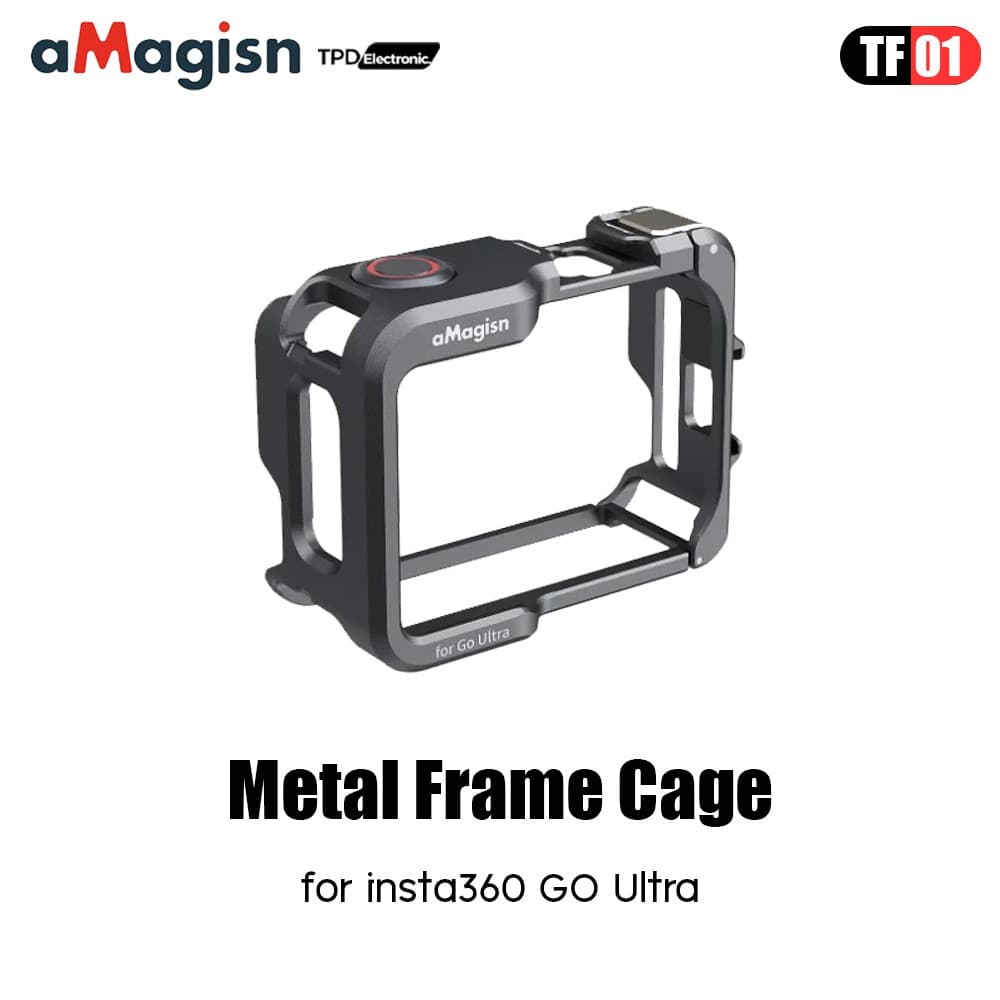 aMagisn TF01 Metal Frame Cage insta360 GO Ultra เคสโลหะปกป้องกล้อง สําหรับ Insta360 GO Ultra