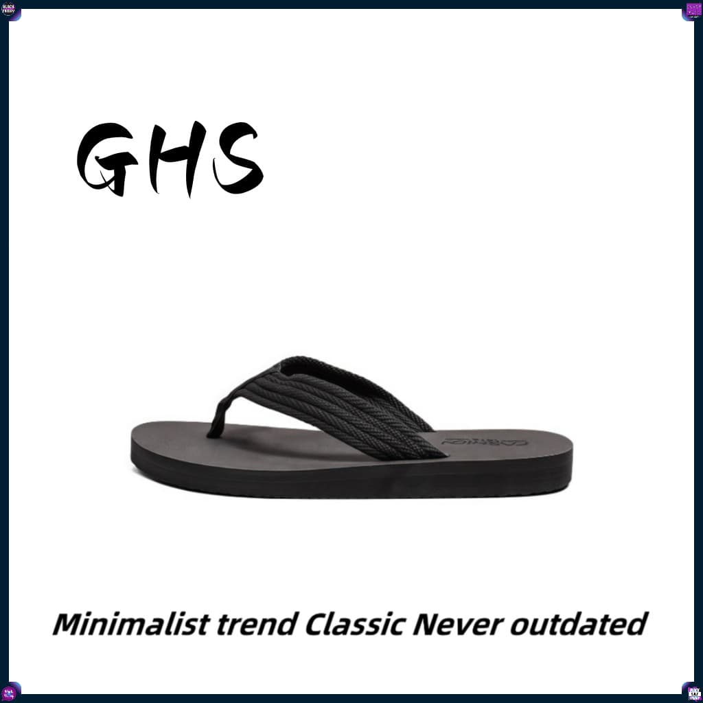 ญี่ปุ่นเกาหลีอินเทรนด์ Flip-Flops ผู้ชายที่เรียบง่าย Flip-Flops รองเท้าแตะชายหาดลําลองกันลื่นกลางแจ้ง (ขนาด…
