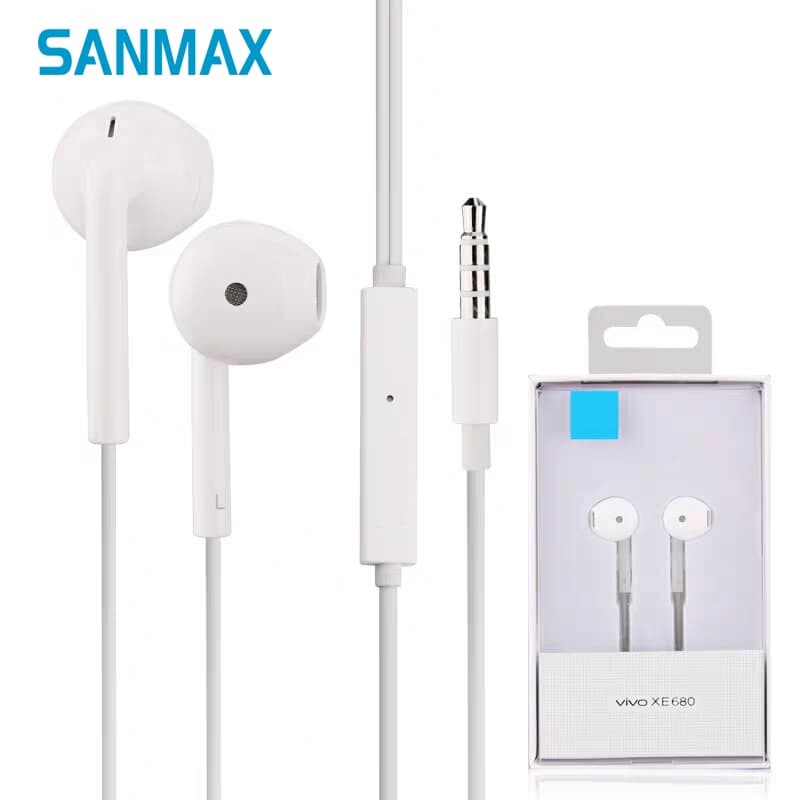sanamx หูฟัง XE680 3.5mm ไมโครโฟนในตัว เสียงดี คุณภาพ AA(รับประกันหนึ่งปี)สําหรับ ios Android