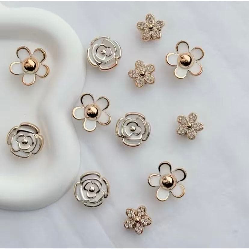 ใหม่ 12 ชิ้น Camellia ผีเสื้อ Cr Jiz อุปกรณ์เสริมรองเท้า DIY, สร้างสรรค์น่ารักดอกไม้มุกรูปแบบรองเท้า Charms,…