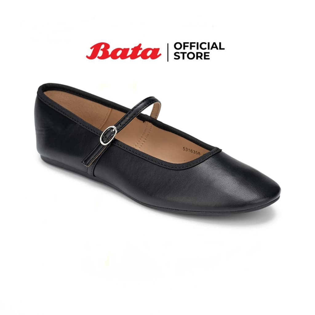 Bata บาจา รองเท้าเบเลลิน่า ส้นแบน แบบสวม สําหรับผู้หญิง รุ่น DELHI สีน้ําตาล 5313358 สีดํา 5316358