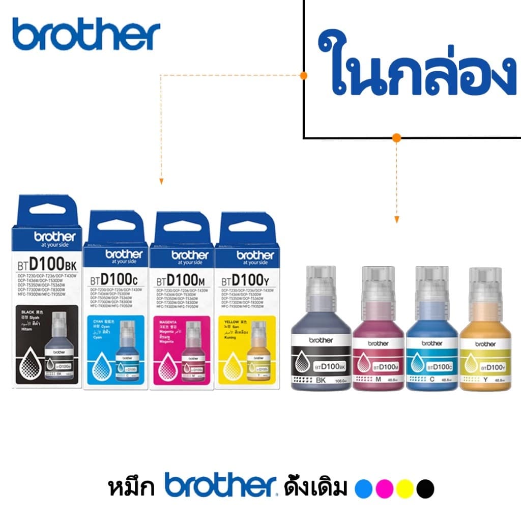 Brother หมึกเเท้ Original ใช้กับรุ่น DCP-T230 /T236 / T430W /T436W /T530DW /T535DW /T730DW / T830DW