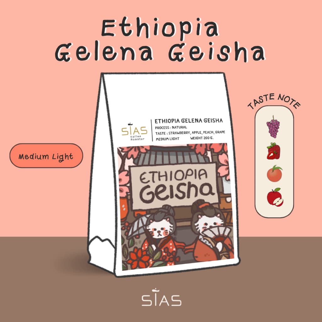 เมล็ดกาแฟคั่ว Ethiopia Gelena Geisha By Sias Koffee Roaster