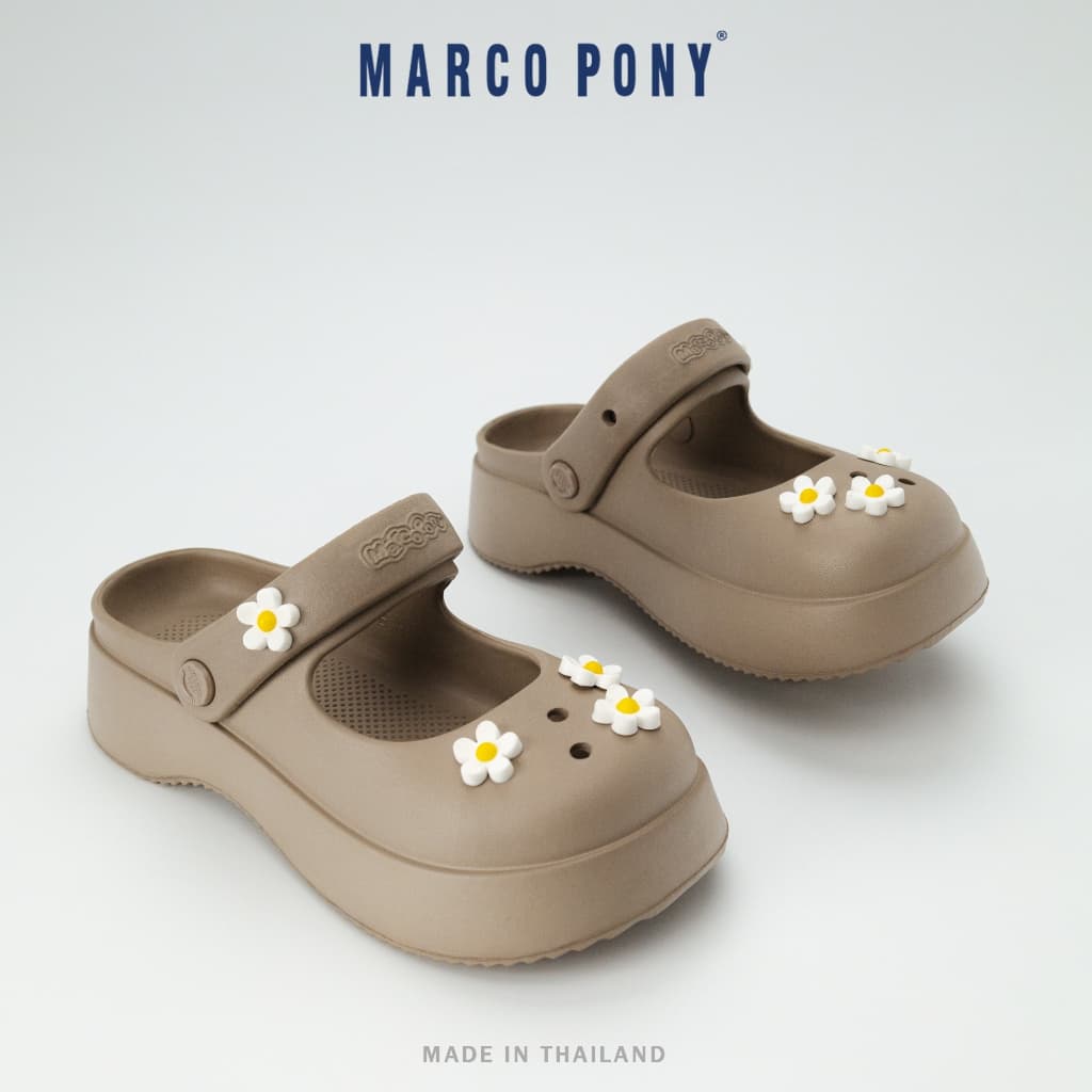 Marco Pony รองเท้าผู้หญิง Mary Jane Clog EVA น้ําหนักเบา พื้นนุ่ม กันลื่น ใส่สบายทุกวัน MH2811
