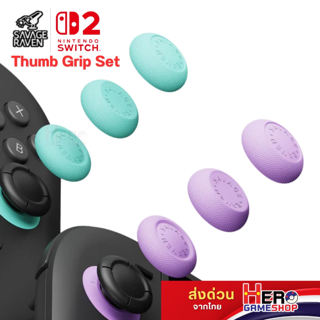 Savage Raven by Skull & Co. Thumb Grip Set for Nintendo SWITCH 2 🎮เซ็ทอนาลอค 3 แบบ 6 ชิ้น🎮พร้อมส่งจากไทย