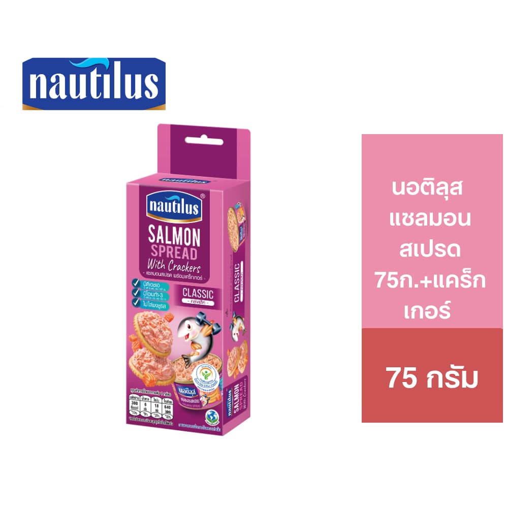 Nautilus Salmon Spread นอติลุส แซลมอนสเปรด 75 กรัม + แคร็กเกอร์