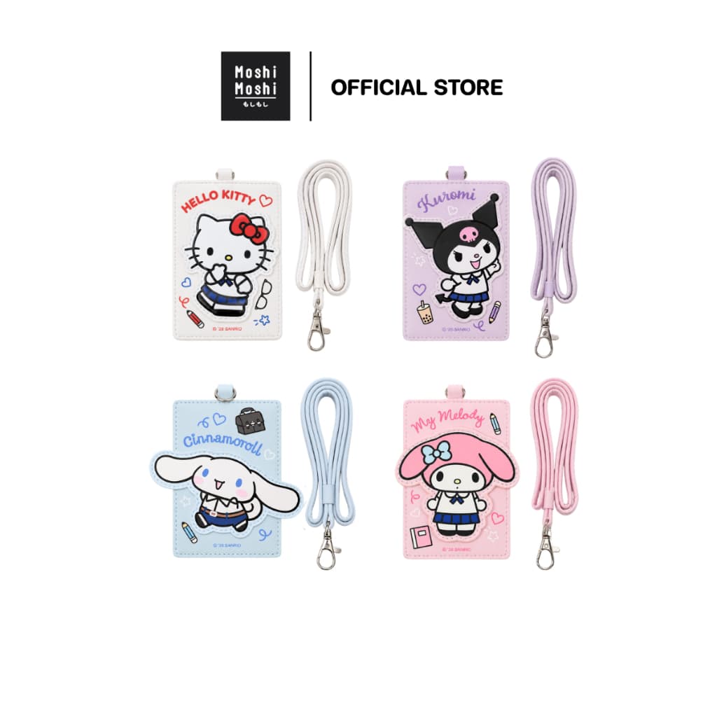 Moshi Moshi สายคล้องบัตร ป้ายใส่การ์ด ลายลิขสิทธิ์แท้จากค่าย Sanrio รุ่น 6100008559-8563