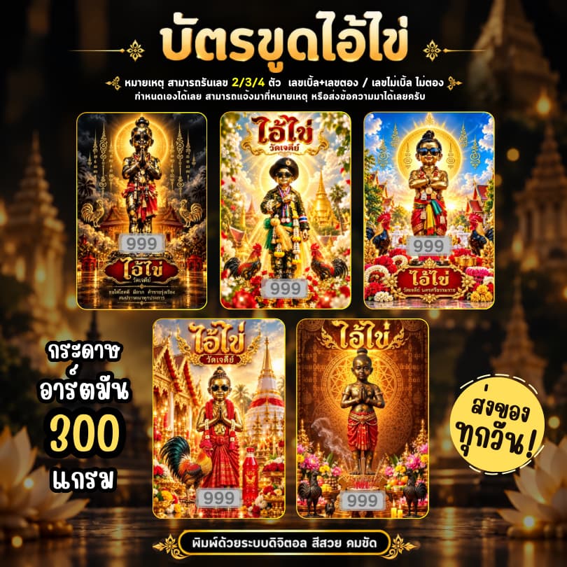 บัตรขูดเลขไอ้ไข่ มงคล (เลข 3 หลัก) เริ่มต้นเพียง 3 บาท!