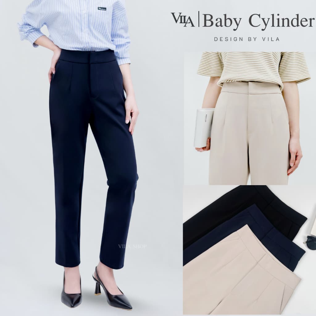 VILA | Baby Cylinder TM16 กางเกงขากระบอกเล็ก ทรงใส่ทํางาน งานตัด VILA