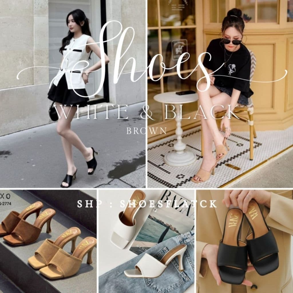 ส่งไว ภายใน 3 ชม.(พร้อมส่ง-จากไทย) (สั่งเพิ่ม +1 ไซส์) ZAR... ส้นเข็ม เรียบ พื้นตีแบรนด์/