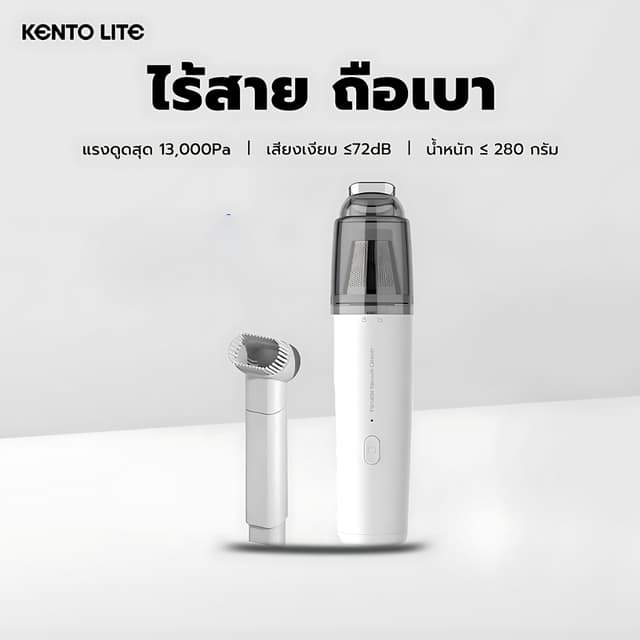 KENTO LITE เครื่องดูดฝุ่น แบบมือถือแบบพกพาในบ้านรถมินิไร้สายเครื่องดูดฝุ่น 8000PA แรงดูดพลังสูง แบตอึดยาวนาน…