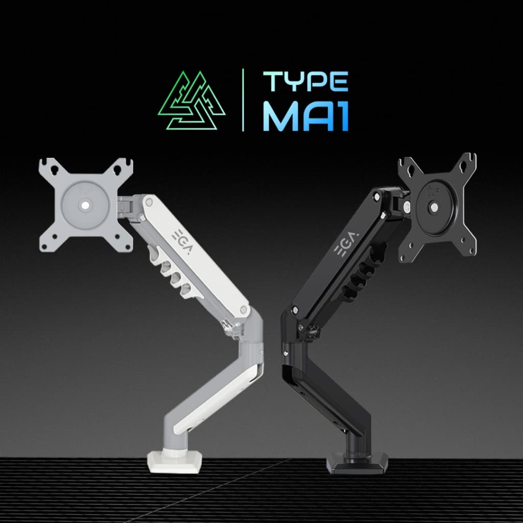 EGA TYPE MA1 แขนจับจอ ขาตั้งจอมอนิเตอร์แขนเดี่ยวแก๊สสปริง รองรับจอ 15-32นิ้ว ติดได้ทั้งแบบห