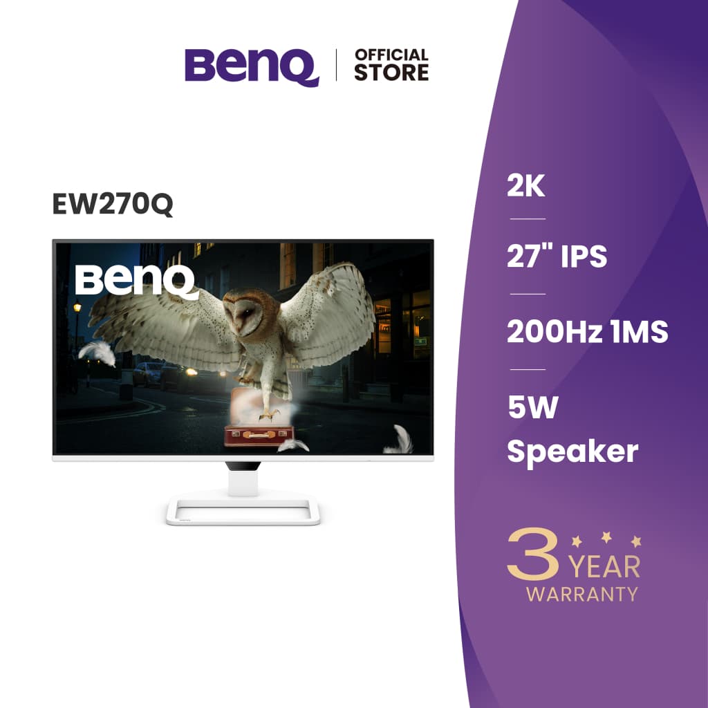 BenQ EW270Q 27นิ้ว 2K 200HZ IPS 90% P3 USB-C Monitor (จอภาพสําหรับ ทํางาน ดูหนัง)