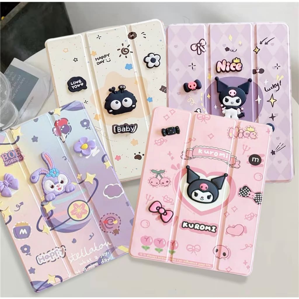 เคส ฝาพับ ลายการ์ตูนน่ารัก for Samsung Galaxy Tab S6 lite/Tab A7 lite/S10 S9 FE/Tab A9Plus A9 A11 A11Plus…