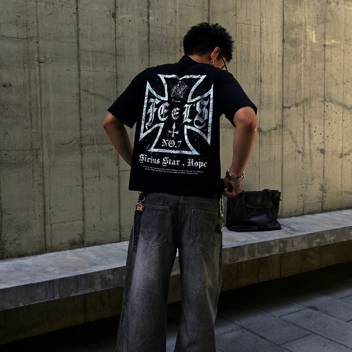 FEEL'S เสื้อยืดครอป ทรง BOXY [ SIRIUS ] - STREET COTTON 100% คอฟิต MAID IN BANGKOK