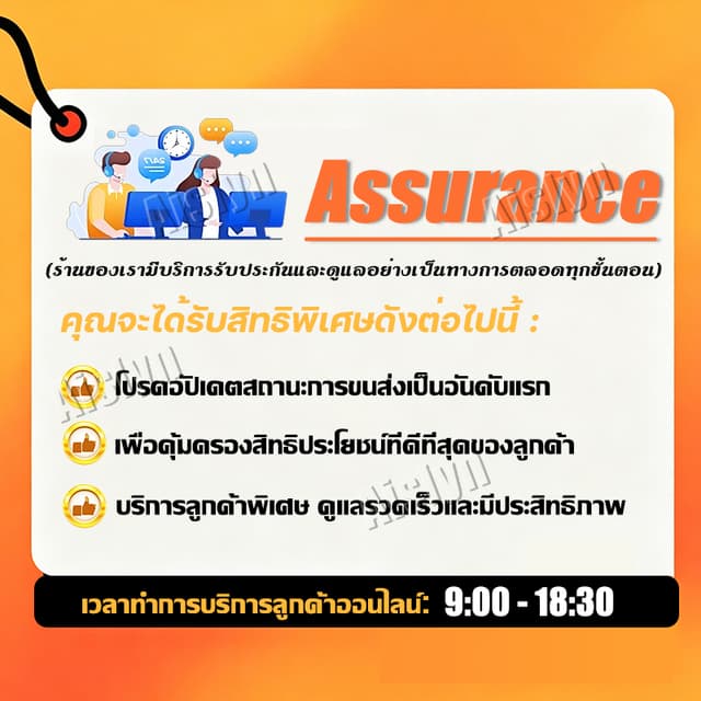 บริการหลังการขาย บริการรับประกันสินค้า บริการหลังการขายผลิตภัณฑ์-จะไม่จัดส่ง
