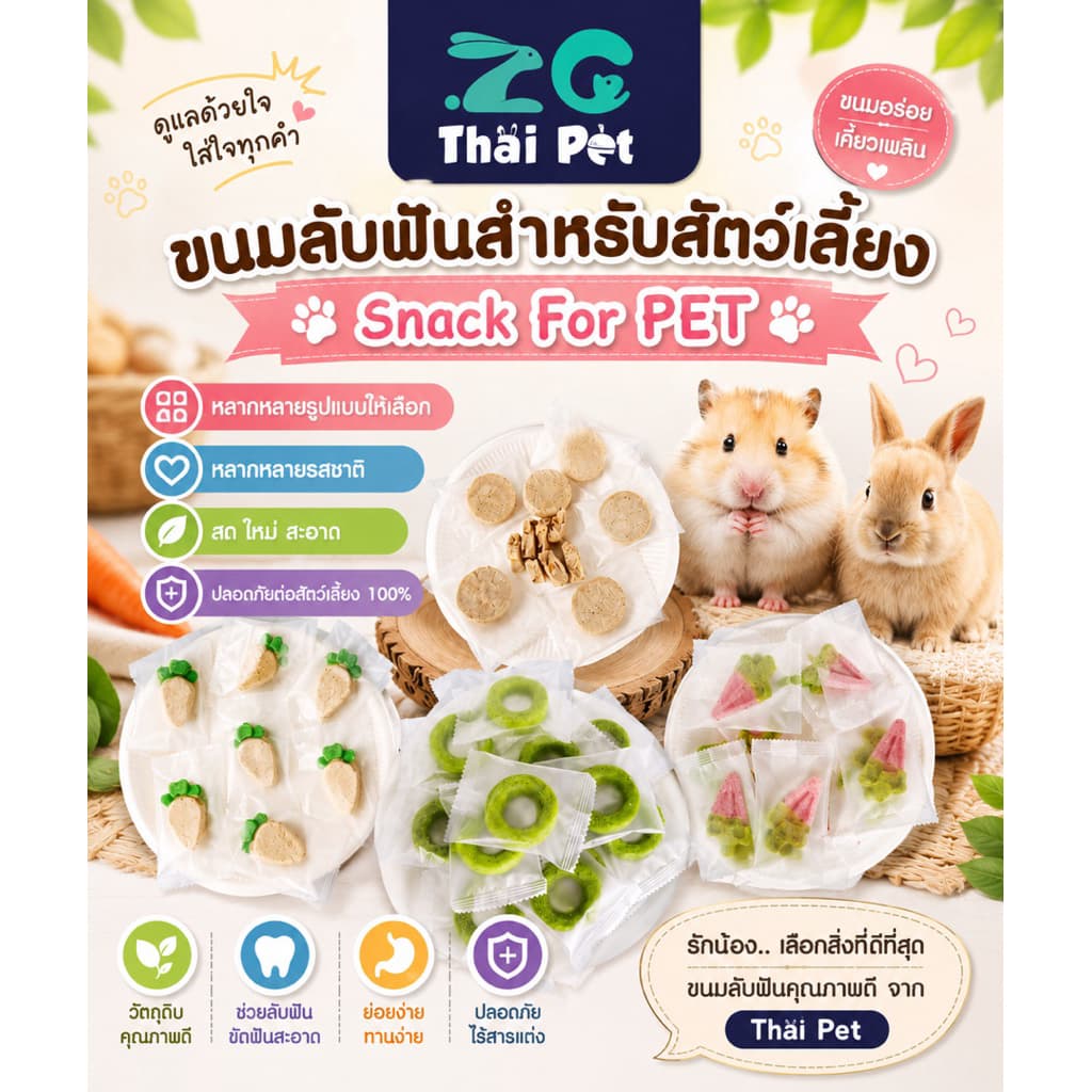 ขนมลับฟันสําหรับสัตว์เลี้ยง Snack for PET ขนมลับฟันรสและรูปต่างๆ สําหรับสัตว์เลี้ยงฟันแทะ