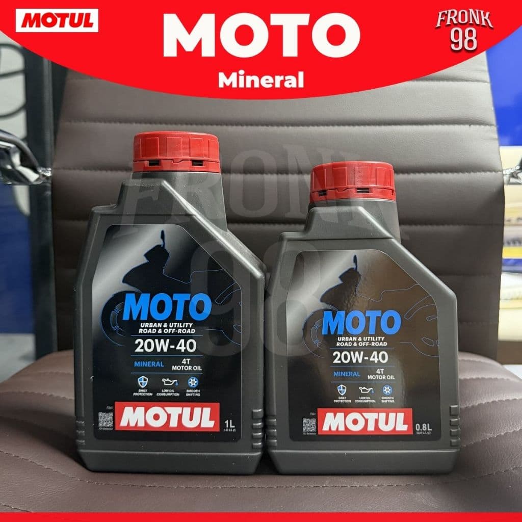 น้ํามันเครื่องพื้นฐานเกรดธรรมดา MOTUL 4T MOTO 20W-40 MINERAL (0.8L,1L) ROAD & OFF-ROAD สําหรับจักรยานยนต์ 4…
