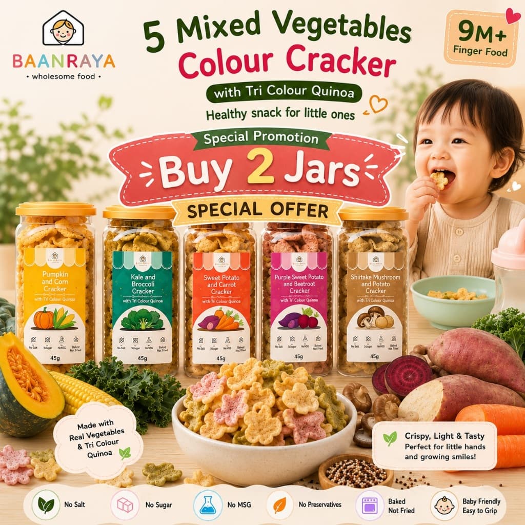 *Promotion* 🥦ข้าวเกรียบผัก🥕+ควินัว+น้ําซุปไก่🐔 ไม่ปรุงรส 9M+ Finger Food BLW มีไฟเบอร์ ขนมเด็ก Baan Raya รูปที่ 1