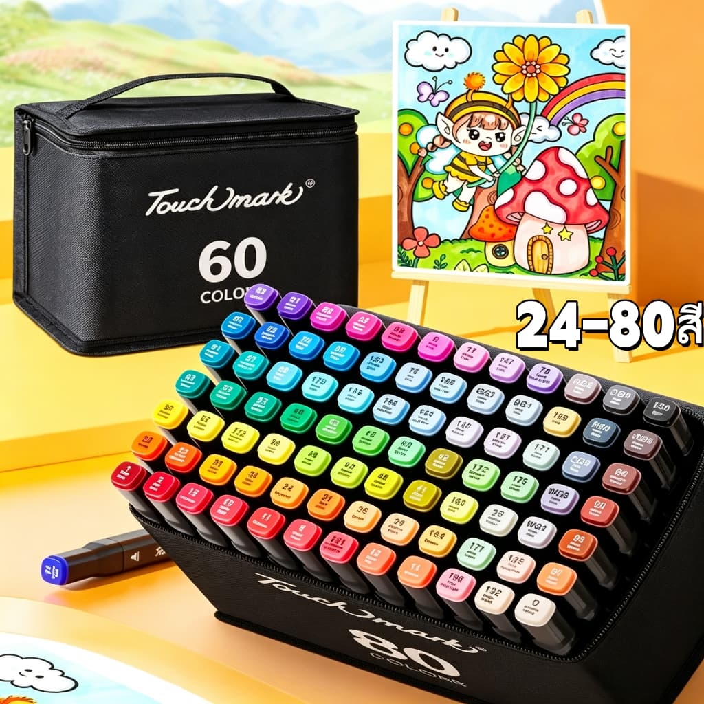 ปากกามาร์เกอร์อะคริลิคหัวคู่ กันน้ํา 24‐80สี วาดบนกระจก พลาสติก โลหะ ไม้…