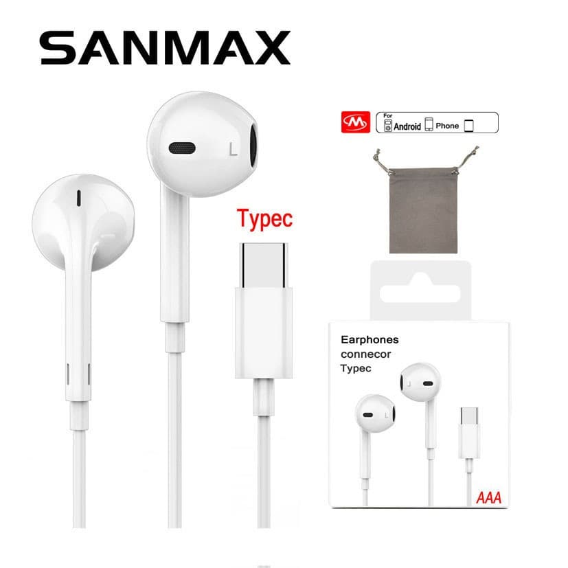 sanmax หูฟัง Typec D17 AAA ชิปดิจิตอล ลดเสียงรบกวน เสียงดี เบสหนักแน่น USBC สําหรับ os Android i15 i16 i17…