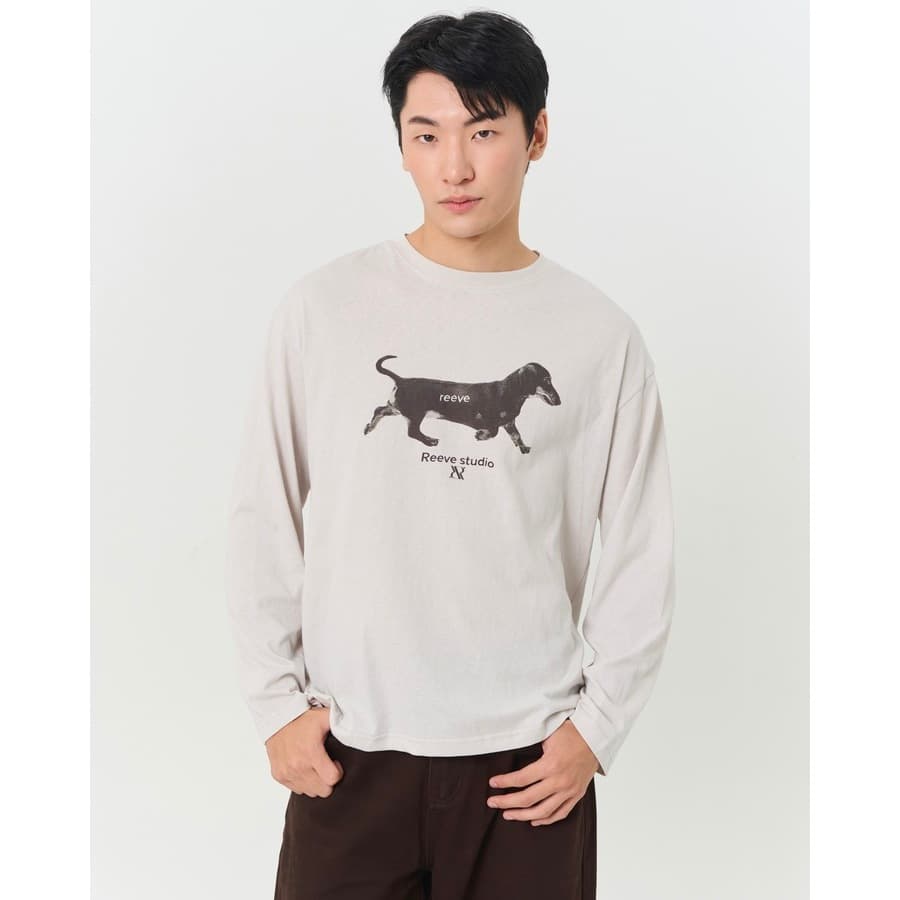 REEVE BUDDY LONG TEE - เสื้อแขนยาวผ้า slub พิมพ์ลาย
