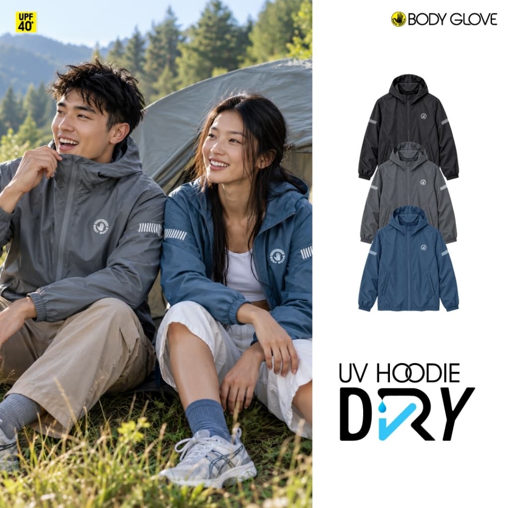 BODY GLOVE UV DRY Hoodie - Water Repellent 2026 - เสื้อฮู้ดดี้กันยูวี กันลม กันละอองน้ํา