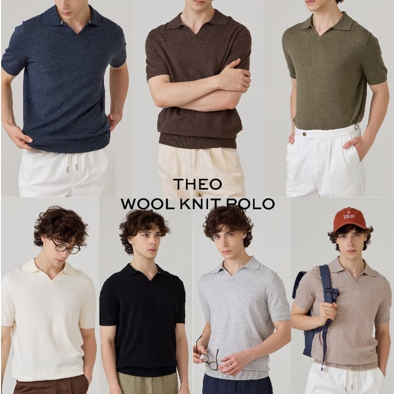 TWENTYSECOND เสื้อโปโลแขนสั้น ผ้า Knit รุ่น Theo Wool Knit polo