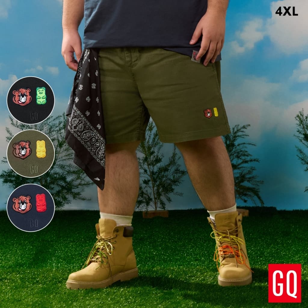 GQ Bear Size x Jolly Bear ShortsTM กางเกงขาสั้นไซซ์ใหญ่ ปักลายลิมิเต็ด