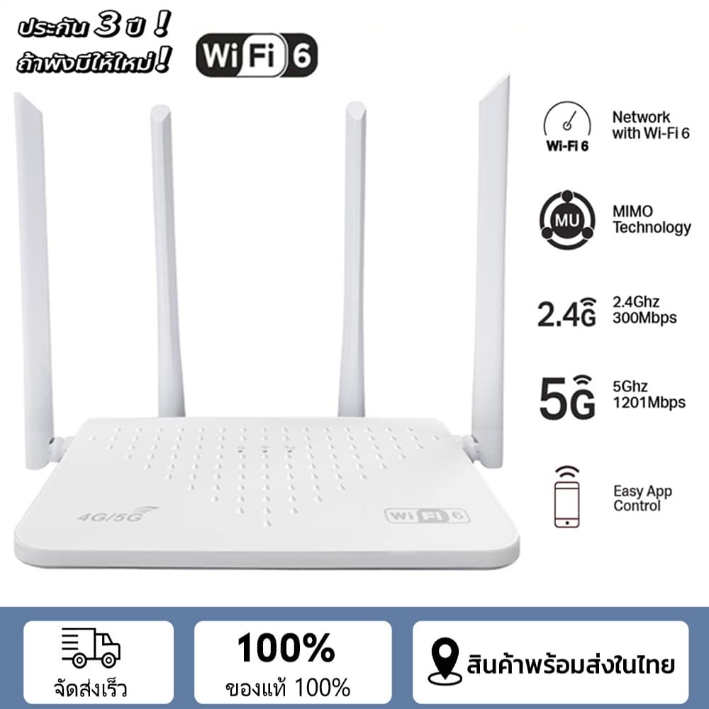 เร้าเตอร์ใส่ซิม เราเตอร์ 5G Router wifi 300 Mbps 2.4Ghz ใช้ได้กับซิมทุกเครือข่าย เสียบใช้เลย ไม่ติดตั้ง…