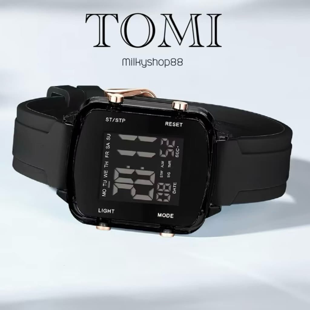 (M65) นาฬิกา TOMI รุ่นใหม่ ทรงเหลี่ยม ดิจิตอล กันน้ํา 100% ใส่ได้ทั้ง ชาย-หญิง (8สี)