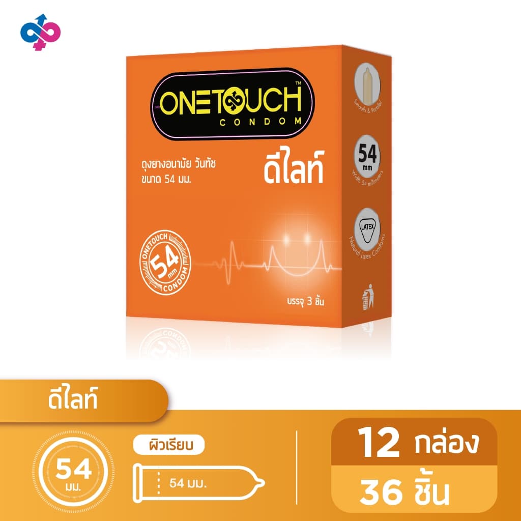 Onetouch ถุงยางอนามัย ขนาด 54 mm. รุ่น ดีไลท์ 12 กล่อง 36 ชิ้น