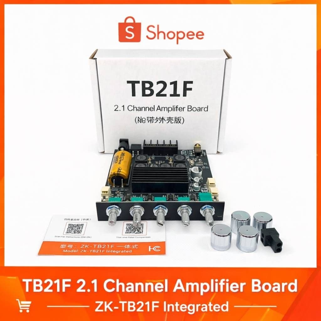 แอมป์จิ๋ว ZK TB21 TB21F แอมจิ๋ว บลูทู ธ 5.0 ซับวูฟเฟอร์เครื่องขยายเสียง กําลังขับ 2*50W + ซัพ 100W ซิฟ…